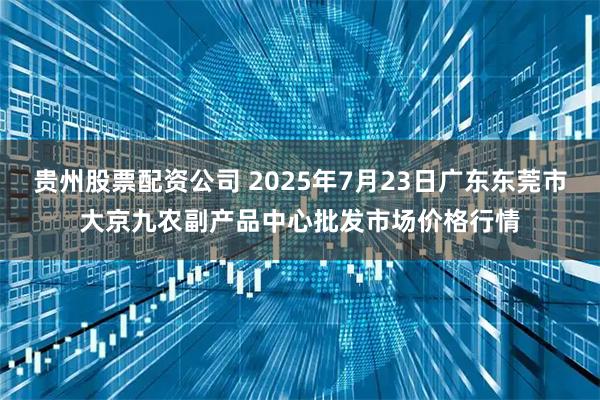 贵州股票配资公司 2025年7月23日广东东莞市大京九农副产品中心批发市场价格行情